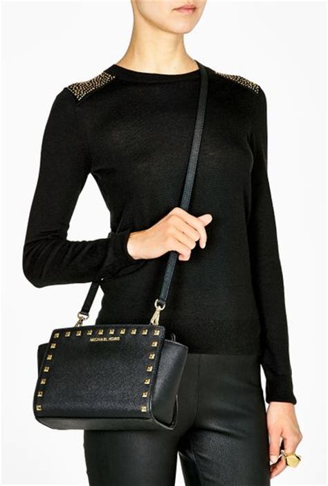 michael kors selma medium messenger leather crossbody bag|michael kors selma medium satchel.